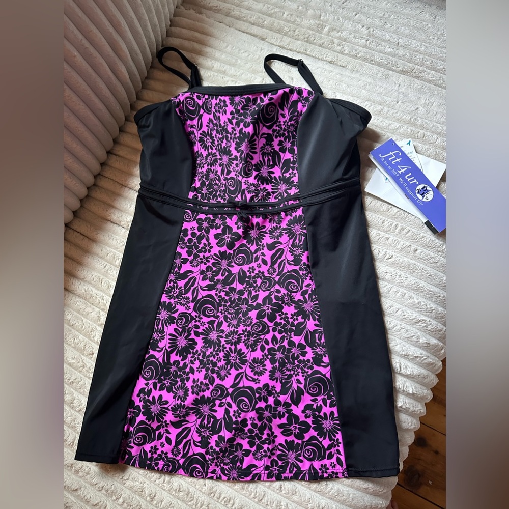 Beautiful pink and black bathing suit